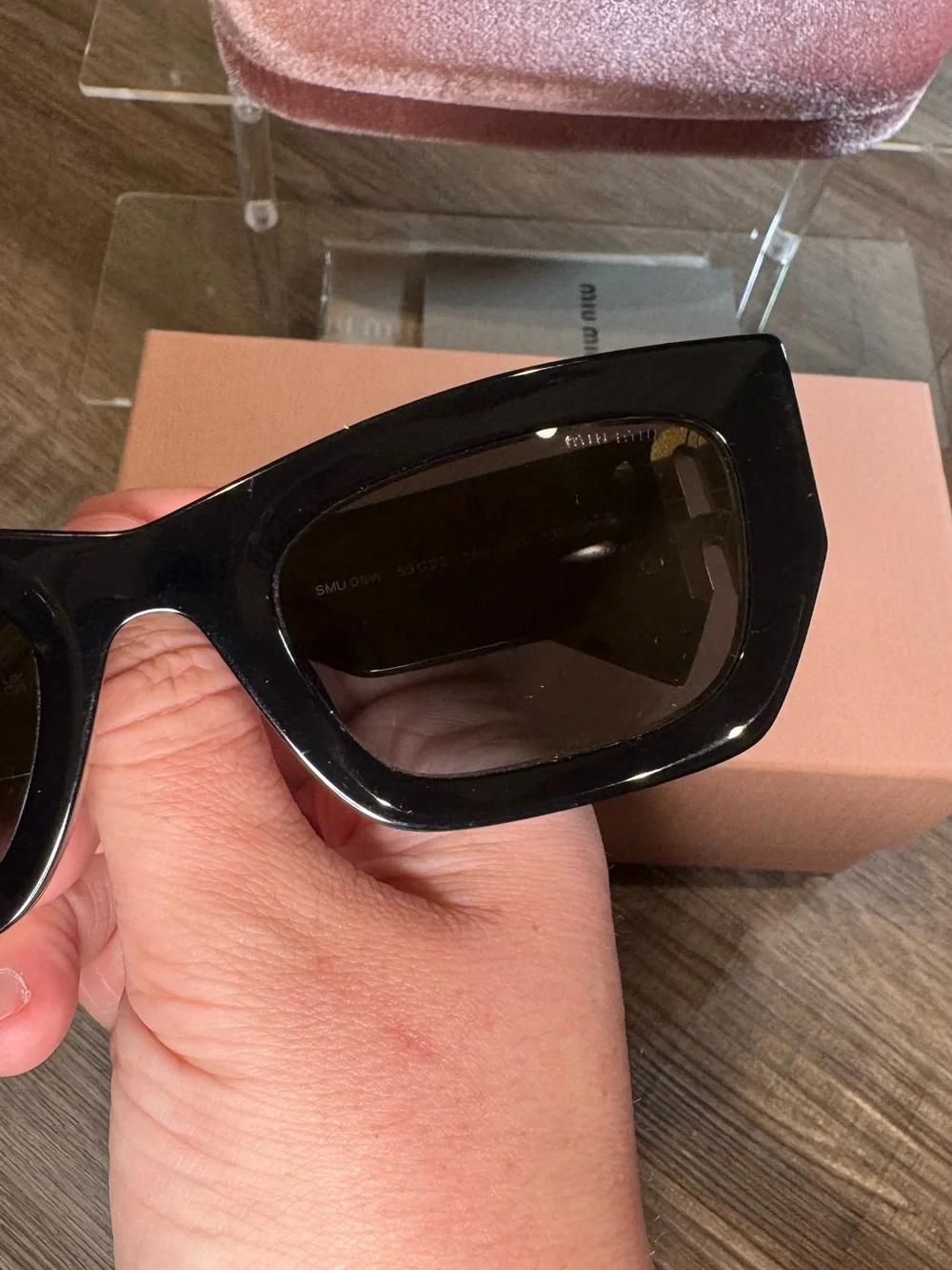 Miu Miu Logo Glimpse Rectangular Sunglasses SMU 09W